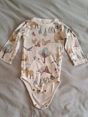 Little Planet Organic Longsleeve Bodysuit Woodland Cottage Theme - 18 Months